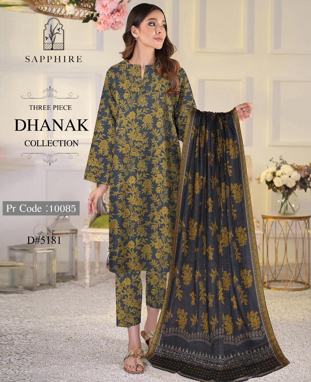 3 Pcs Women's Unstitched Dhanak Digital Printed Suite By Sapphire