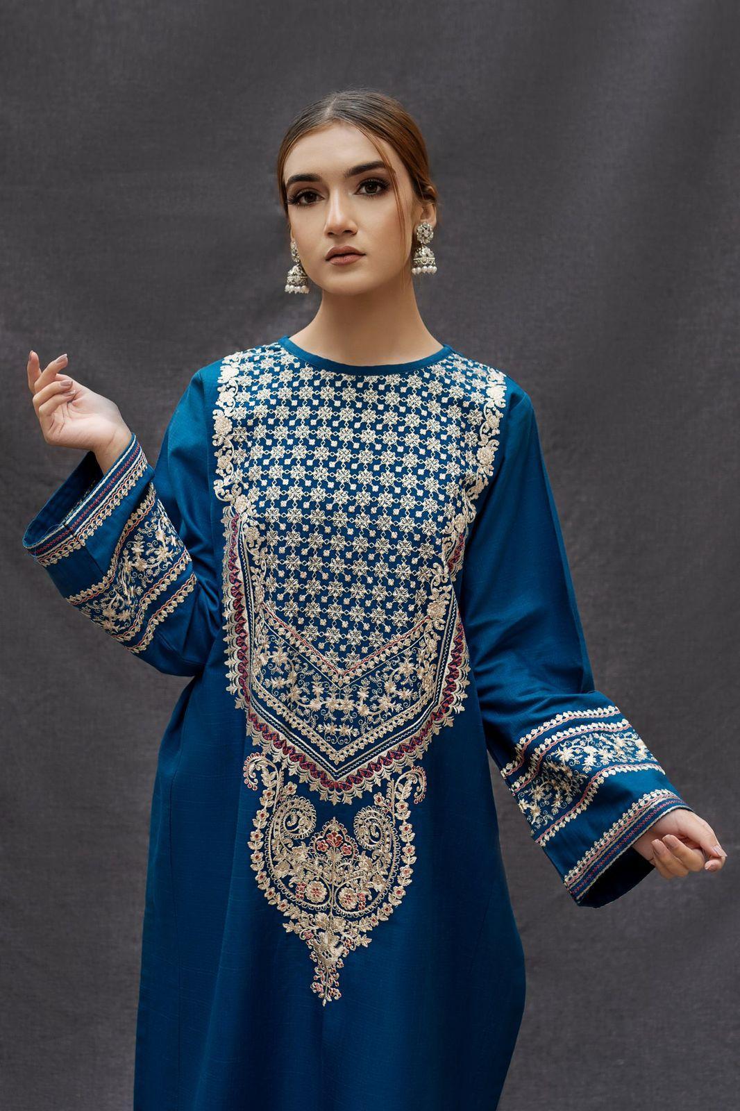 3 Pcs Women's Unstitched Dhanak Embroidered Suit by URGE